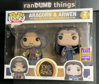 Funko Pop Aragorn & Arwen Lord Of The Rings 2017 Sdcc Summer Barnes Noble - Fr Nj
