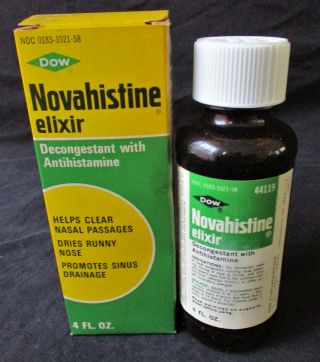 Vintage 1979 Nos Dow Novahistine Elixir Nose Decongestant