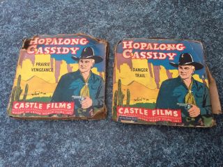 Hopalong Cassidy Castle Films 16mm Prairie Vengeance & Danger Trail 7” Reel B&w