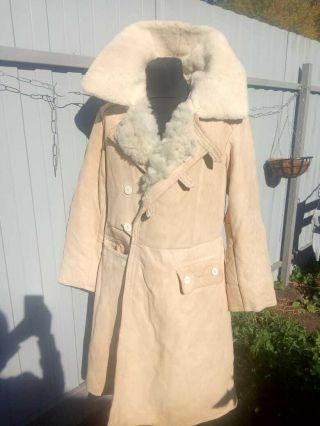 Ussr Soviet Army Winter Sheepskin Coat Tulup Bekesha Very Warm Natural Fur