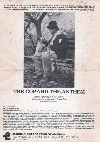 The Cop And The Anthem - 16mm Sound - Color - Overall - 23min