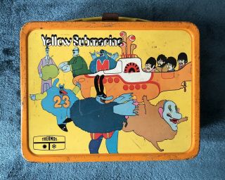 1968 Vintage The Beatles Yellow Submarine Lunch Box - No Thermos