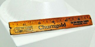 Vintage 6 Inch Wooden Ruler w/ Advertising Churrigold Butterine Cincinnati Ohio 2