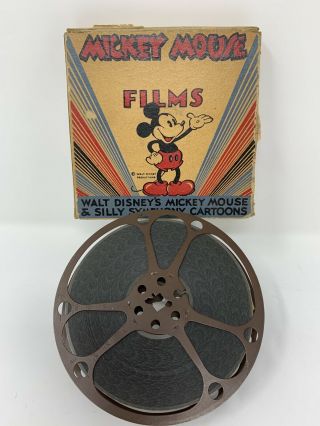 Vintage Disney Six Shooter Mickey Mouse 16mm Cartoon Reel Black And White