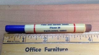 Vintage M.  G.  Stoller Field Garden Seeds Bullet Pencil Paulding Ohio INVP0703 2