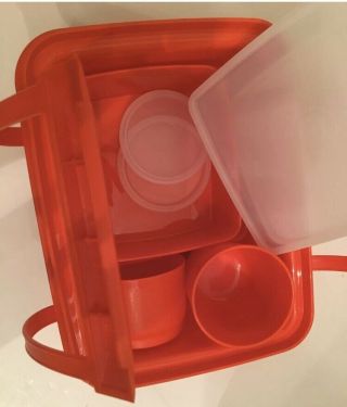 Tupperware Pak - N - Carry Set 1254 With 4 Containers Lunch Box 11 Pc Near 2