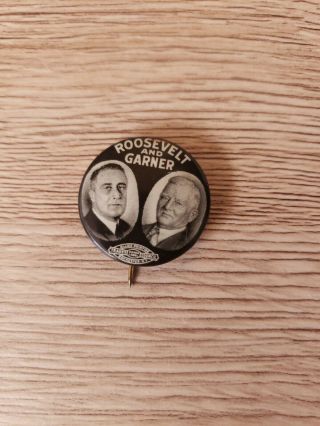 Franklin Roosevelt Fdr Garner Campaign Button Pinback