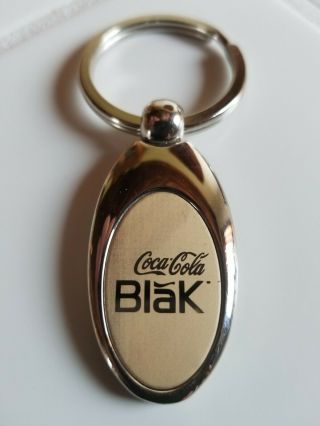 Rare Incredible Coca - Cola Blak Oval Gold Keychain