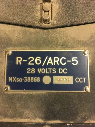 Wwii Aircraft Receiver R - 26/arc - 5 With Dynamotor And Rack 3 - 6 Mc