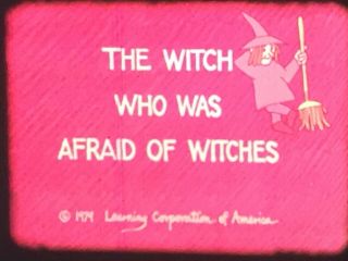 16mm Film Short - - " The Witch Who Was Afraid Of Witches " Faded Color,  Animated
