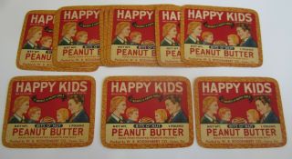 Of 25 Old 1934 Happy Kids Peanut Butter Jar Labels Georgia - Pound
