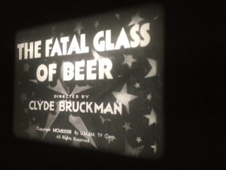 16mm B&w Sound - W.  C.  Fields “the Fatal Glass Of Beer” - 800’ Reel/can Eastman