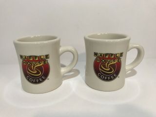 Vintage Waffle House Coffee Cup Mug Heavy Ceramic Tuxton - Set Of 2