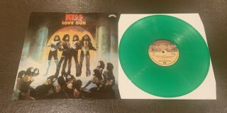 Kiss Love Gun Lp Record.  Green Coloured Vinyl.