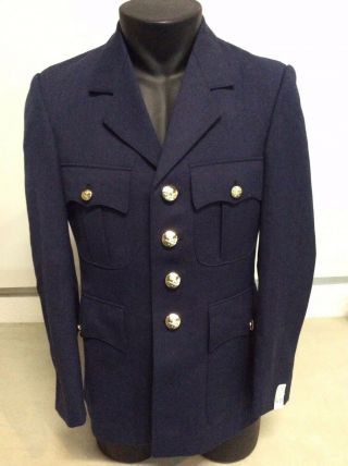 United Kingdom British Royal Air Force Raf Dress Blue Jacket Coat Tag 44 Es