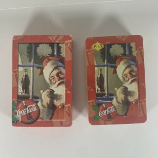 Vintage 1945 Coca - Cola Santa Claus Christmas Playing Cards Limited Edition Decks