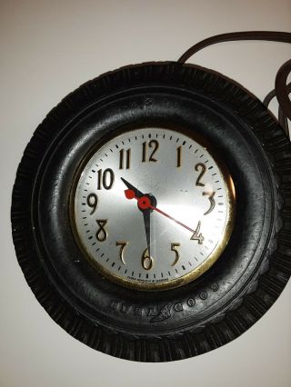 Goodyear Tire Clock " Electric Movement " Great - No Tread Wear