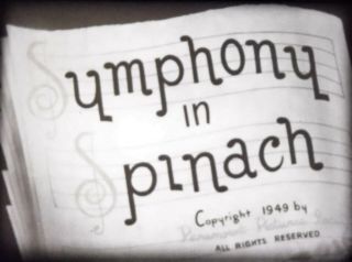 16mm Popeye Cartoon: Symphony In Spinach (1949) Cello Trombone Tuba