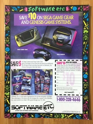 Sega Genesis & Game Gear Systems 1991 Vintage Print Ad/poster Console Promo Rare
