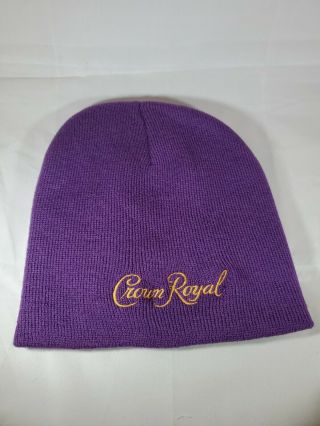 Crown Royal Canadian Whiskey Beanie Hat Skull Cap Winter Purple