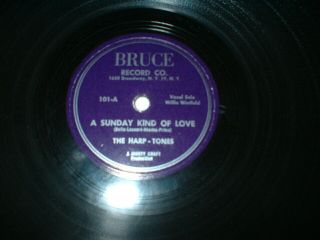 Rare Doo Wop 78 - The Harp - Tones - Bruce 101 " A Sunday Kind Of Love/i 