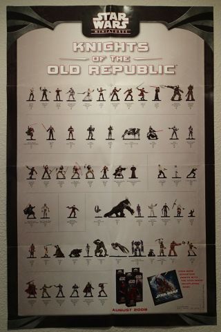 Star Wars Miniatures Knights Of The Old Republic Checklist/map Promo Poster