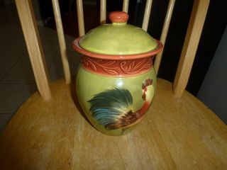 Cracker Barrel Susan Winget Rooster Cookie Jar/canister 8 "