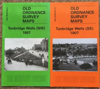 Two Old Ordnance Survey Maps Tunbridge Wells Nw & Se,  Kent 1907 Godfrey Edition