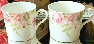 Stechcol Gracie Pink Cabbage Roses Bone China Cylinder Mug Set Of 2
