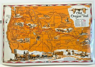 Laminated Old Oregon Trail Map Poster,  Drawn By Irvin Shope,