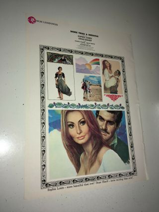 More Than A Miracle Movie Trade Ad 1967 Sophia Loren Fantasy Omar Sharif Poster