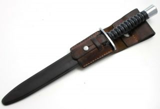 MODIFIED SWISS ARMY STGW 57 BAYONET WITH SCABBARD AND LEATHER FROG 3
