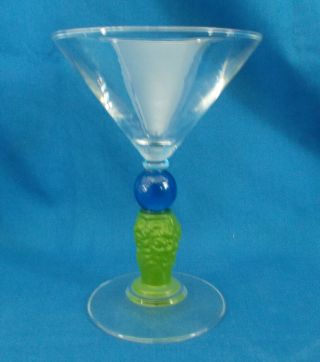 1996 Richard Jolley Bombay Sapphire Martini Glass Earth Nubian Head Tiki 2