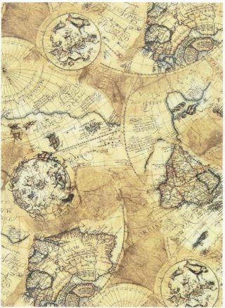 Rice Paper For Decoupage Scrapbooking Sheet Craft Vintage Old Map