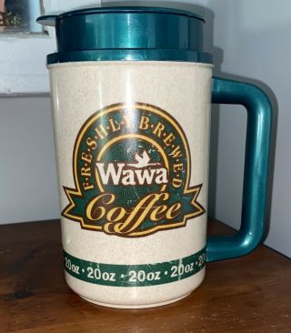Vintage Wawa Coffee 20 Oz Travel Mug Cup Thermos Rare Whirley