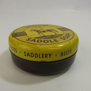 Vintage Fiebing ' s Saddle Soap Metal Tin Container Advertising Display Piece 2