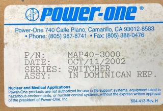 Power One Map40 - 3000 Switcher Old Stock