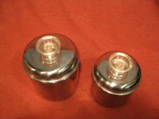 Vintage Revere Ware Stainless Steel Kitchen Canister Set Lucite Lids,  Set Of 2 2