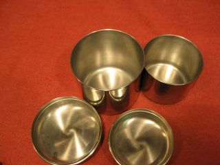 Vintage Revere Ware Stainless Steel Kitchen Canister Set Lucite Lids,  Set Of 2 3