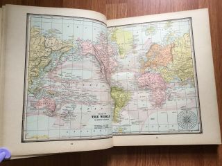 1895 C.  A.  Gaskell Family And Business Atlas Of The World / Maps Large Old Book 6