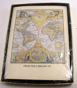 Old Stock Vintage Antioch Book Plates World Map Design 30 Bookplates