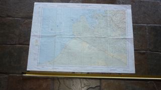 1970s Old Large Australian Aeronautical Wall Map Of Broome West Australia