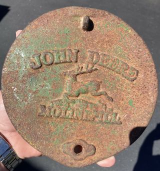 John Deere Cast Iron Lid From Planter Moline Il