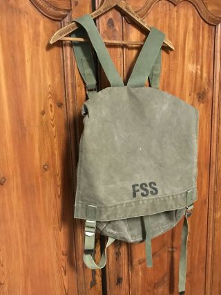 VTG WWII 1942 FSS US Air Force Military Flight Service Canvas Backpack Ruck Sack 3