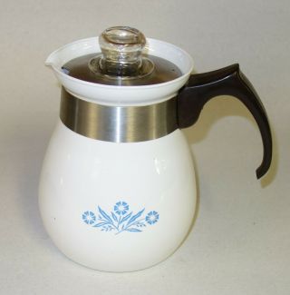 Corning Ware Blue Cornflower 6 Cup Stove Top P - 166 Tea Pot Percolator & Lid Only