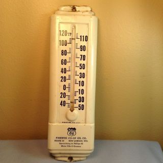 Vintage Phillips 66/ Farmers Co - Op Oil Thermometer - Doesn 