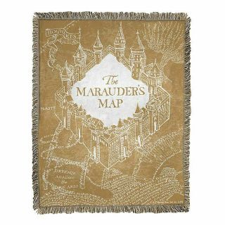 Warner Bros Harry Potter Old Map Jacquard Throw - Multi - Size: 60 " X40 "