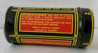 Vintage Zenith Tibet Almond Stick Furniture Radio Cabinet Scratch Remover Tin 3