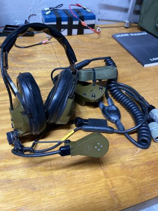 Military Radio Headset H - 161 C/u W/ Cable Chest Switch Vic 1