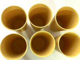 6 VINTAGE TUPPERWARE TUMBLER 873 - 22 CUPS HARVEST GOLD YELLOW 5 1/4 